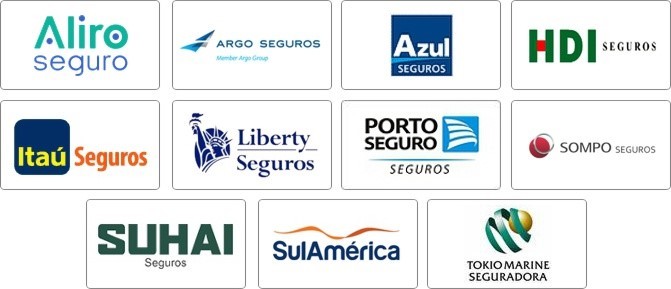ARGO, AZUL, HDI, ITAU, PORTO SEGURO, SOMPO, SUHAI, SULAMERICA, TOKIO MARINE